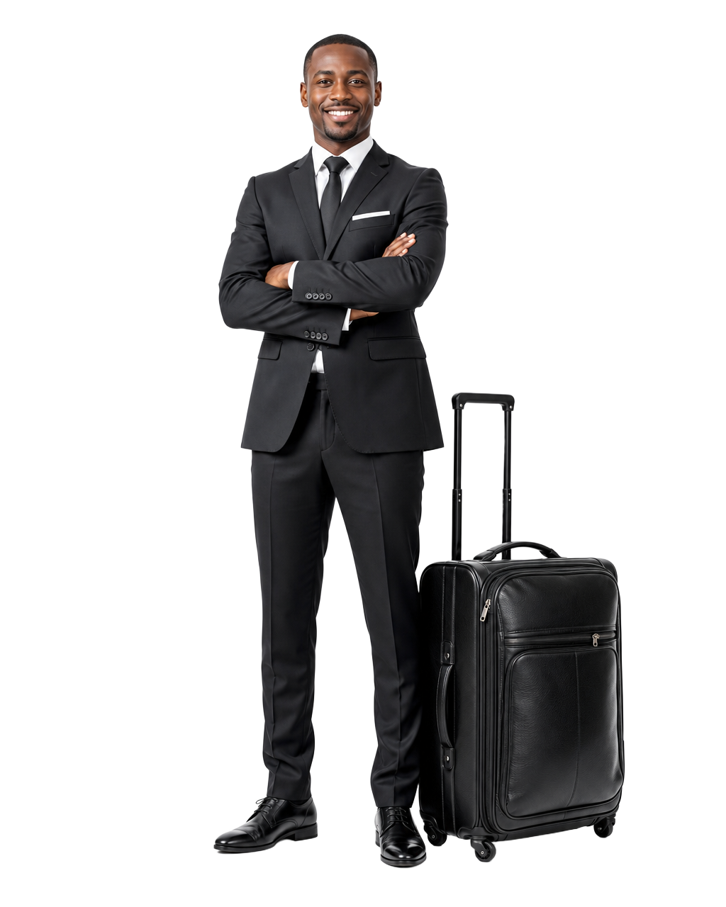 Professional chauffeur with luggage